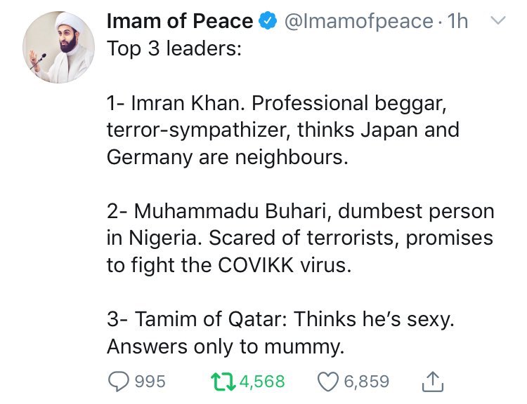#PresidentCovik: Imam Of Peace Brutally Drag, Garnish & Roast Buhari On Twitter!!
