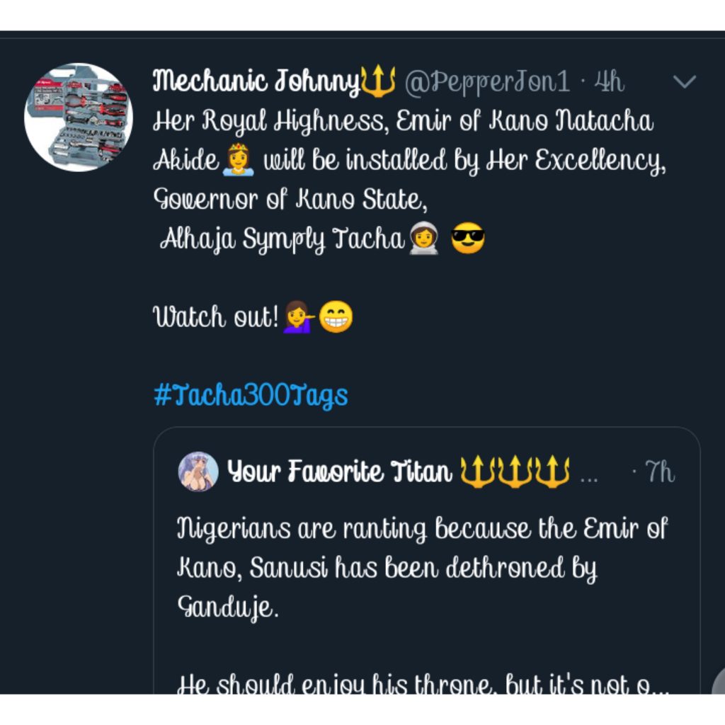 TITANS Declare TACHA As The New Emir Of Kano!!