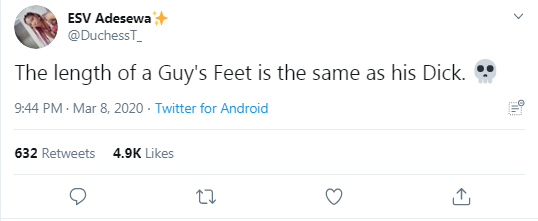 "The Length Of A Mans Feet Is Same As His D!ck" - Adesewa Reveals!!